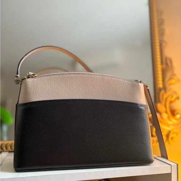 Kate Spade Jeanne Crossbody | Warm Vellum/Black | Structured Leather | LIKE NEW - Picture 8 of 13